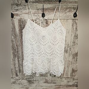 White House Black Market Eyelet Peplum Cami | Size M New Without Tags